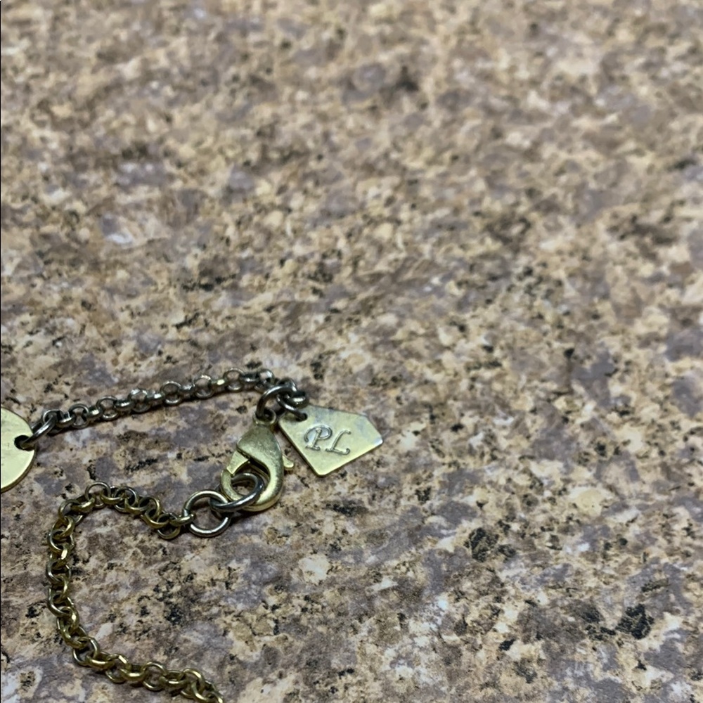 Park Lane Gold and Green Necklace with Asymmetrical Design - Picture 2 of 3